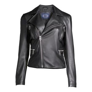 NWT Scoop Women's Faux Leather Moto Jacket - Black